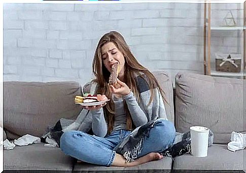 girl consuming sweets