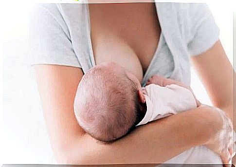 Woman breastfeeding her baby