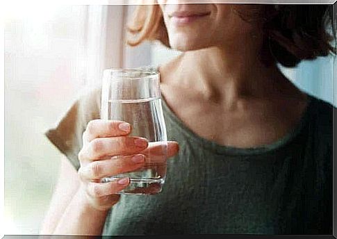 Woman drinking water