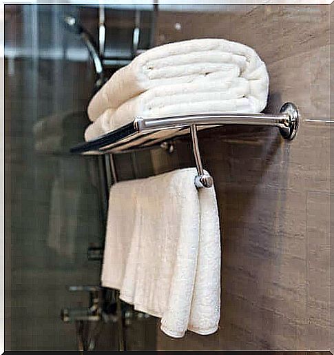 Towels placed in the bathroom