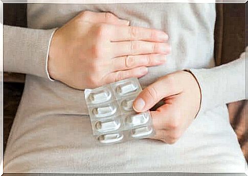 Woman using self-medication with antibiotics