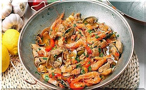 Pan-fried seafood