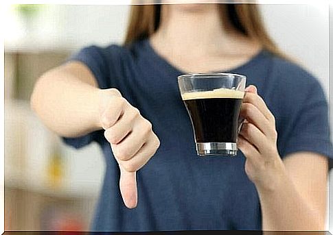 Woman saying no to coffee